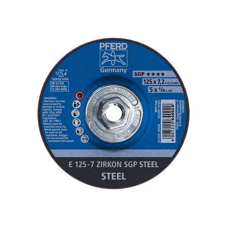 Pferd Grinding Wheel, T27, 5"x1/4 61561